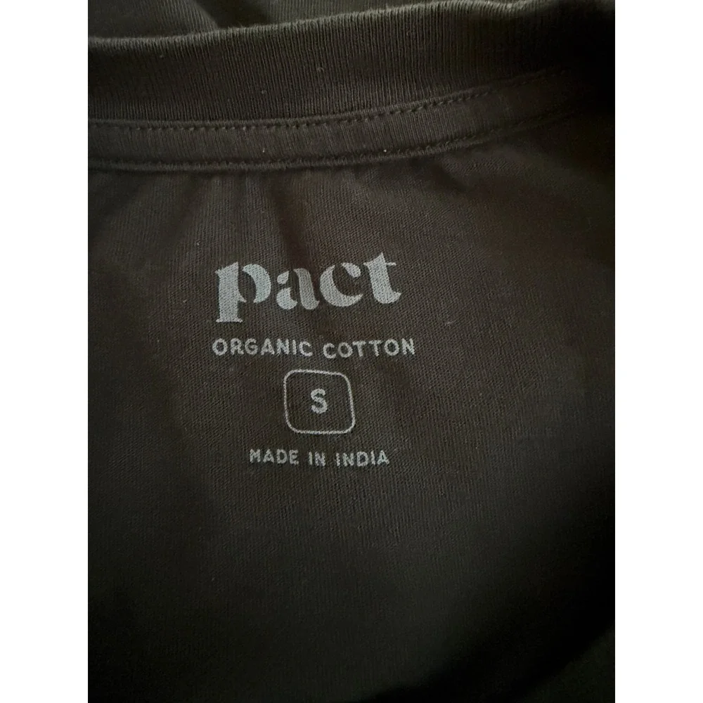 Pact Organic Cotton Black Short Sleeve Pocket T-Shirt Dress Small minimalist - Picture 4 of 7
